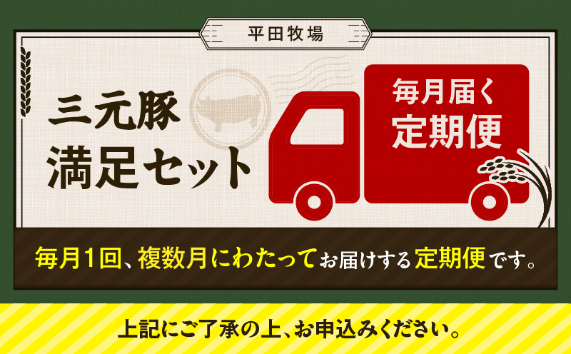 【全3回 毎月定期便】日本の米育ち平田牧場の満足セット！　T036-T05-01