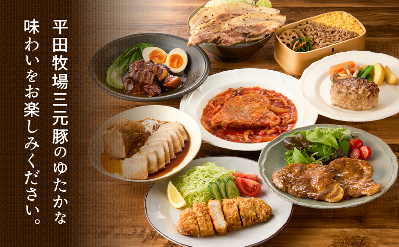 日本の米育ち平田牧場 三元豚ロースブロック・バラブロック・肩ロースブロック・挽肉　各600g（計2.4kg）　T036-011
