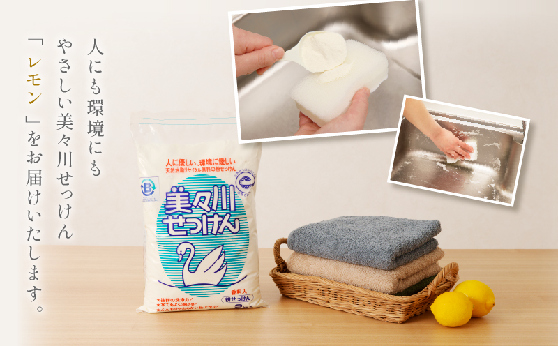 【美々川せっけん】香料入り レモン 粉せっけん 2kg×10個　T052-003