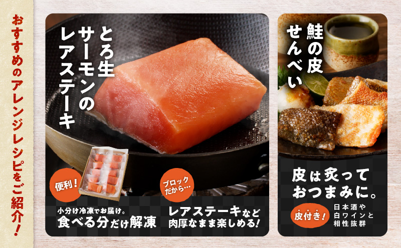 生を超えた「とろ生サーモン」お刺身用ブロック 500g　T041-009-02