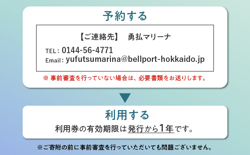 海の駅・勇払マリーナ ご利用券　T062-FT01
