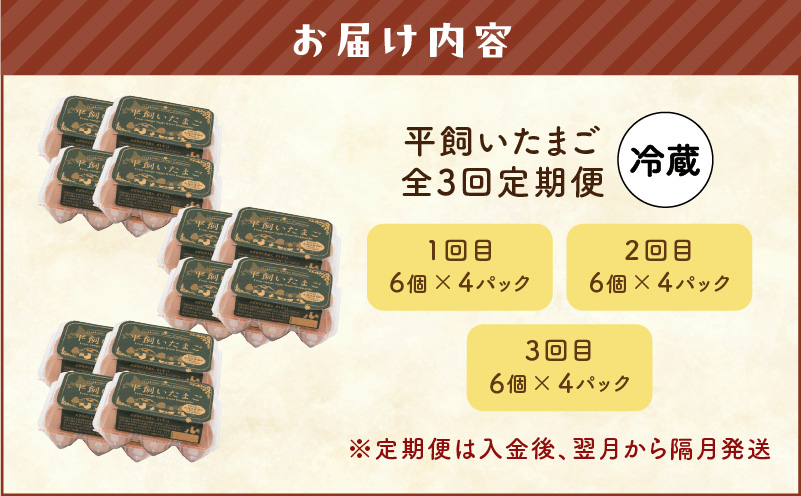 【全3回定期便】平飼いたまご　T074-T01-01