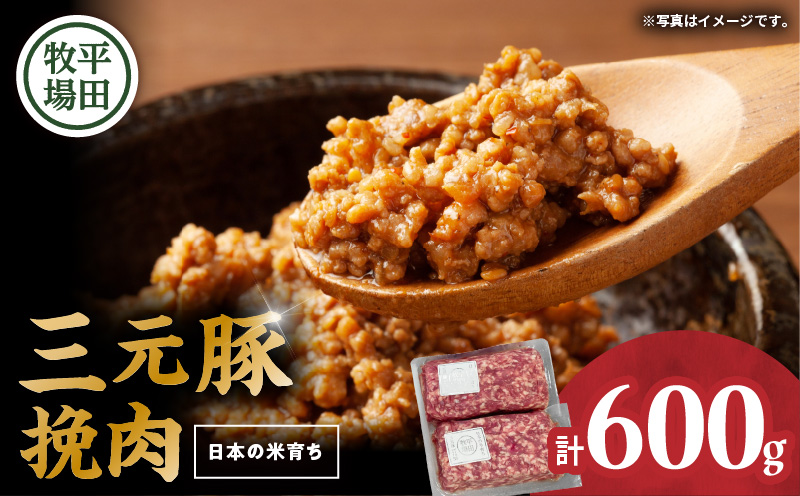 【平田牧場】三元豚ひき肉 600g　T036-017
