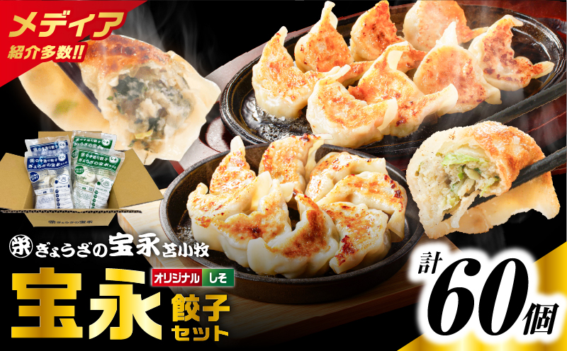 ぎょうざの宝永 しそ餃子セット(宝永餃子 15個入×2袋&しそ餃子 15個入×2袋)合計1.5kg