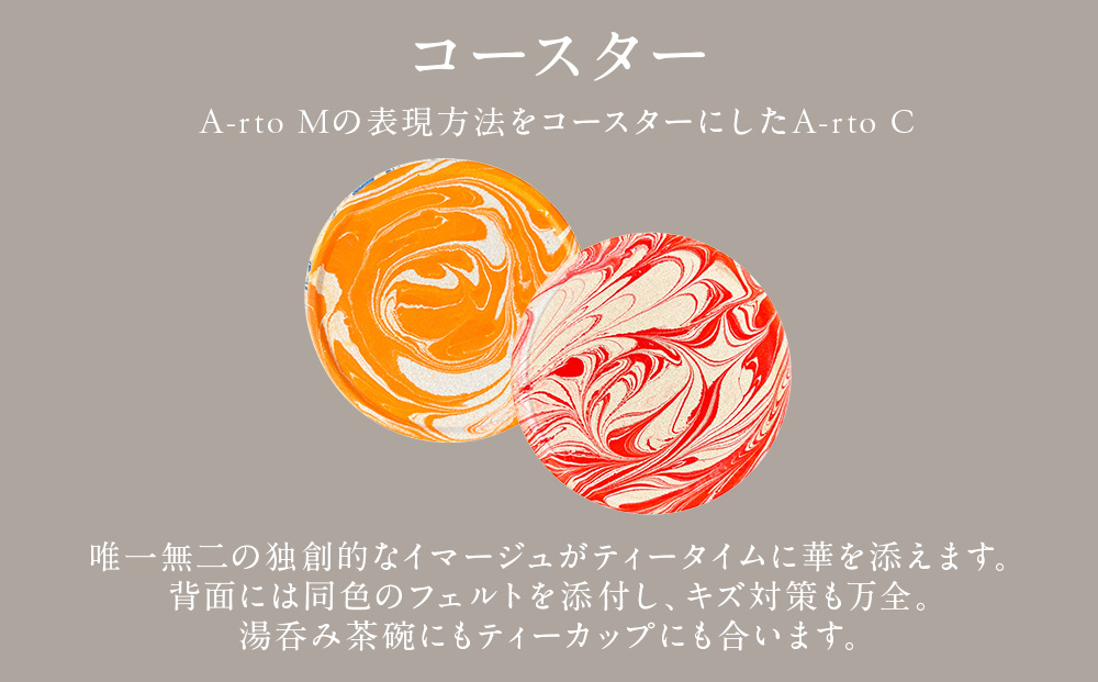 珪藻土コースター A-rto C(アールトシー) LM-CY-10OR×V