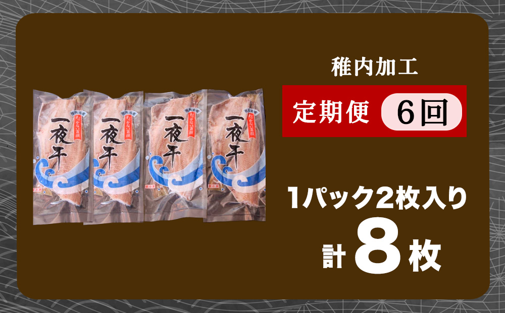【定期便6ヶ月】一夜干し縞ホッケ(半身2枚入)×4パック【北海道の居酒屋気分】