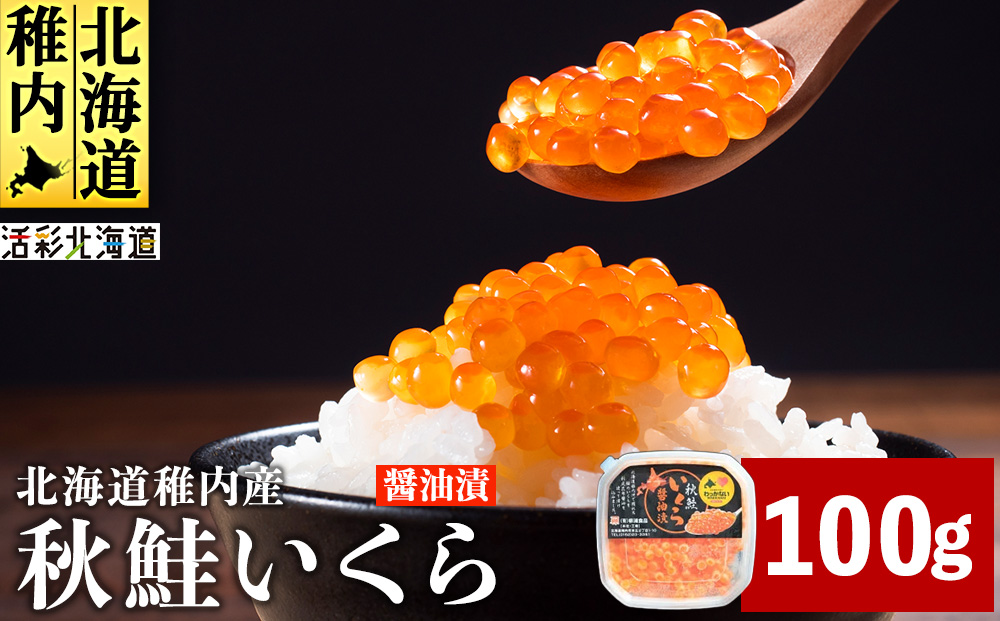 【北海道 稚内産】秋鮭 いくら 醤油漬 100g（イクラ丼 海鮮丼 に!）