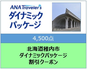北海道稚内市　ANAトラベラーズダイナミックパッケージ割引クーポン（4,500点分）