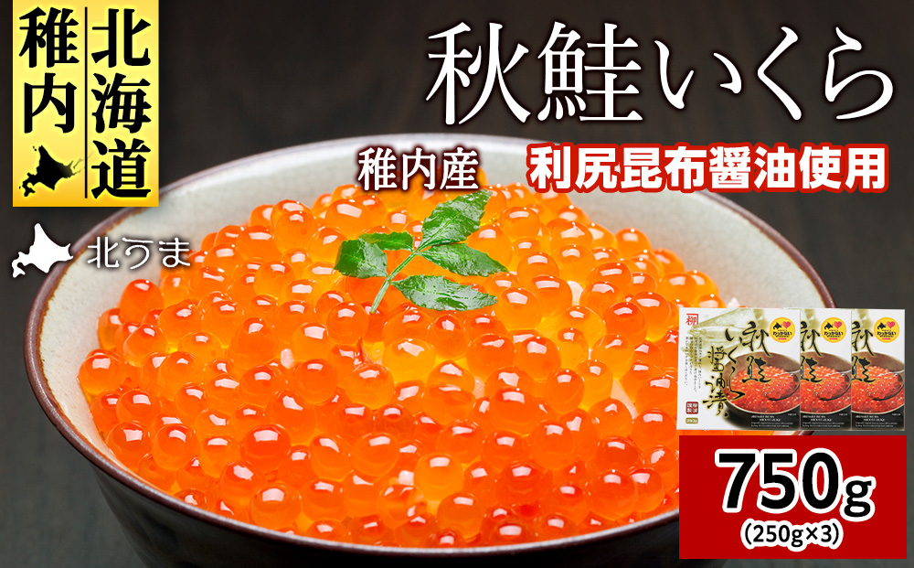 【宗谷海峡産】秋鮭いくら醤油漬け250g×3