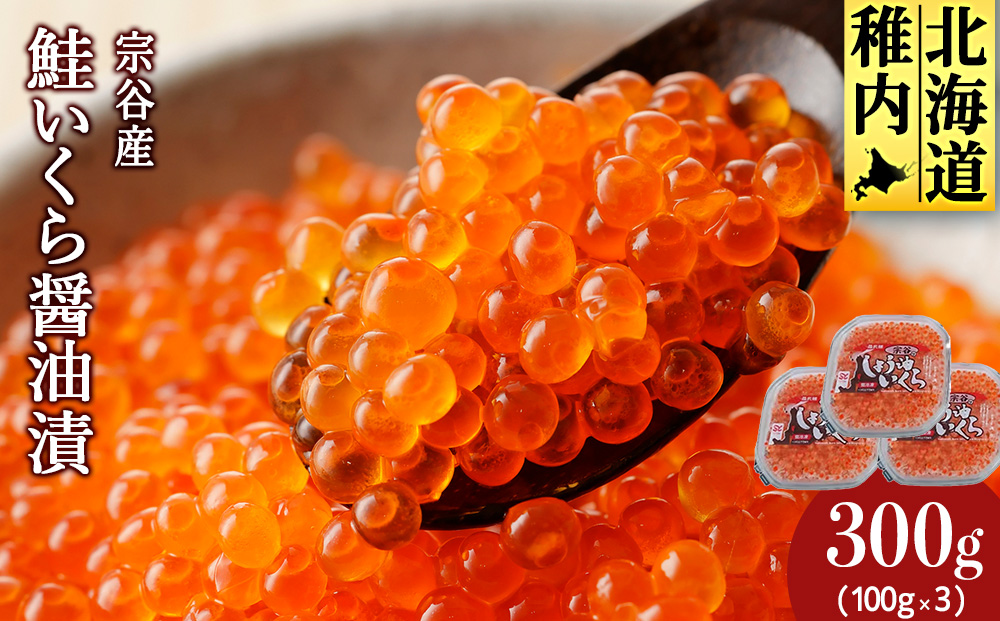 【北海道稚内市宗谷産】いくら 醤油漬 100g×3個