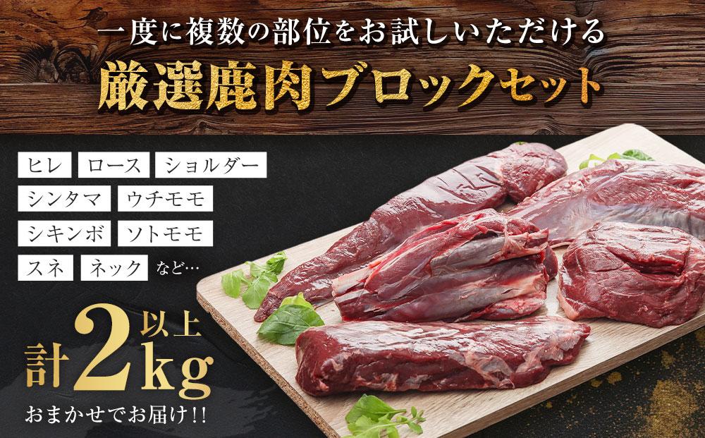 社長のおまかせ 鹿肉 ブロックセット 合計2kg以上