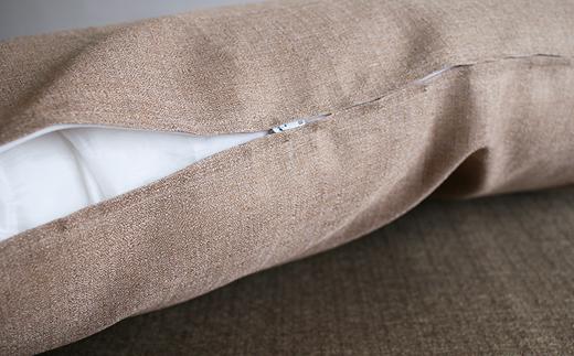 さらっと涼しい 長座布団 ジャメル 無地 日本製 クッションカバー アースカラー 70×180cm　本体＋カバー　ブラウン