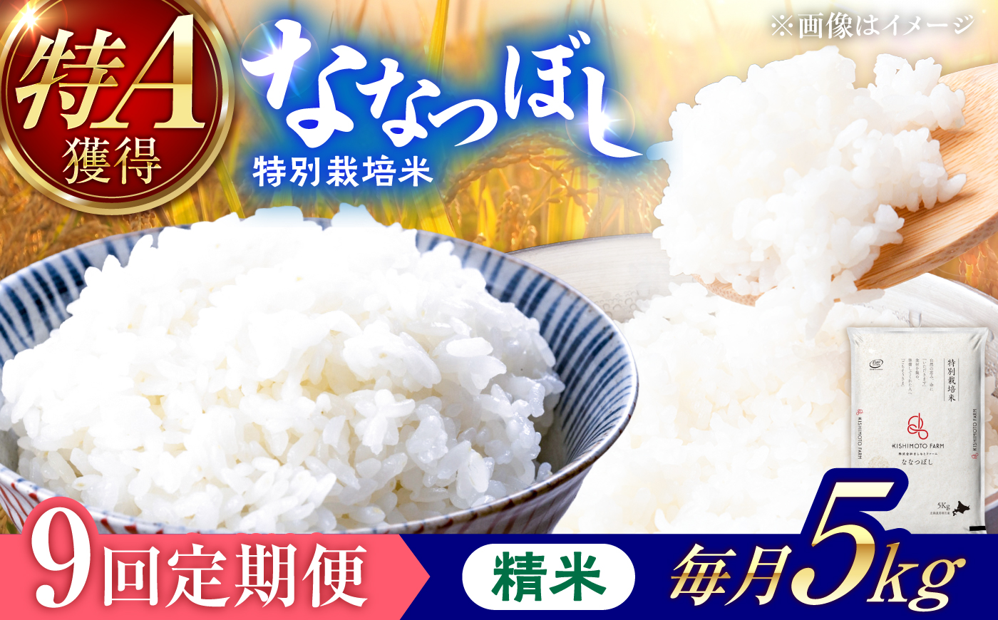 【令和8年産】【新米】【9回定期便】特別栽培米 ななつぼし 精米 5kg | 株式会社きしもとファーム [BOBB057]
