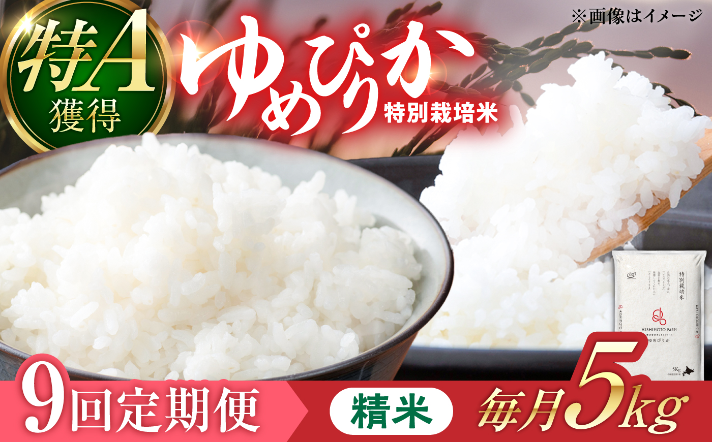 【令和8年産】【新米】【9回定期便】農家直送！特別栽培米ゆめぴりか（精米）5kg | 株式会社きしもとファーム [BOBB063]