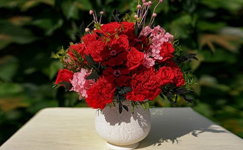 プリザーブドフラワー Calm red 【花季・YANASE design.】 北海道 芦別市