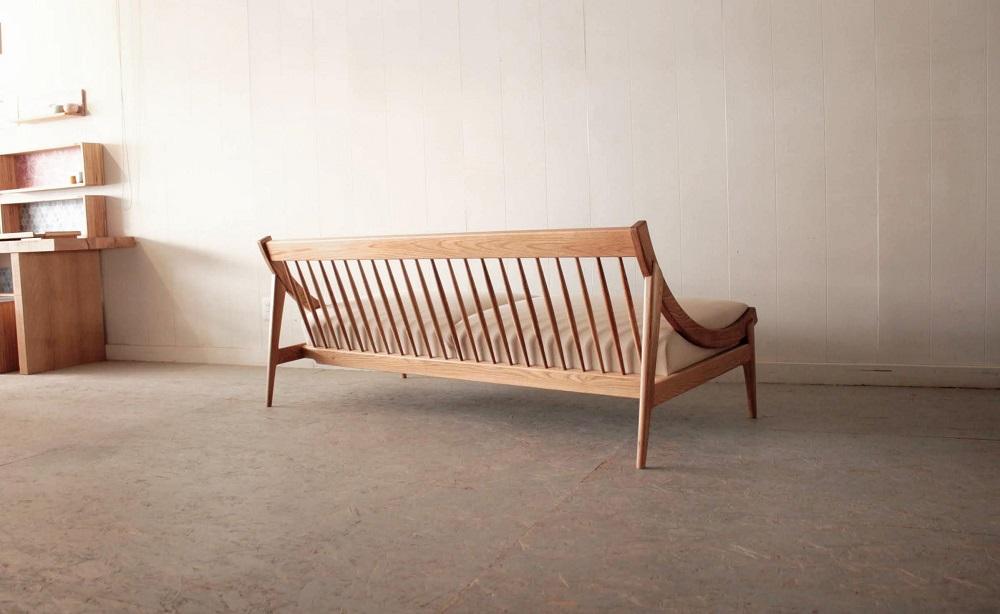 アームレスソファ 道産ナラ 3人掛け 北海道  MOOTH インテリア 手作り 家具職人 椅子 家具 家具 家具 家具 家具 家具