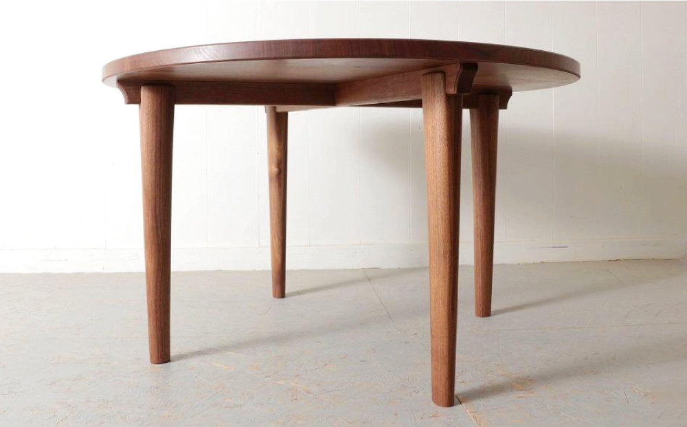 ラウンドテーブル ウォールナット（道産ナラも可能） W1200 北海道  MOOTH インテリア 手作り 家具職人 モダン 家具 家具 家具 家具 家具 家具