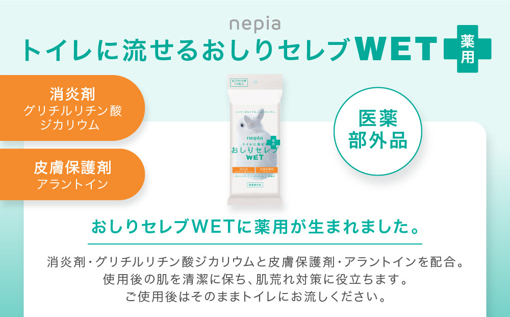 ネピア　おしりセレブWET【薬用おでかけ用】