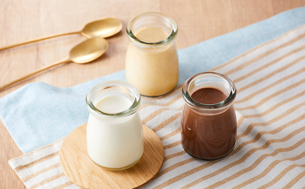 小林牧場プリン　カスタード、ミルク、チョコレート　各４個