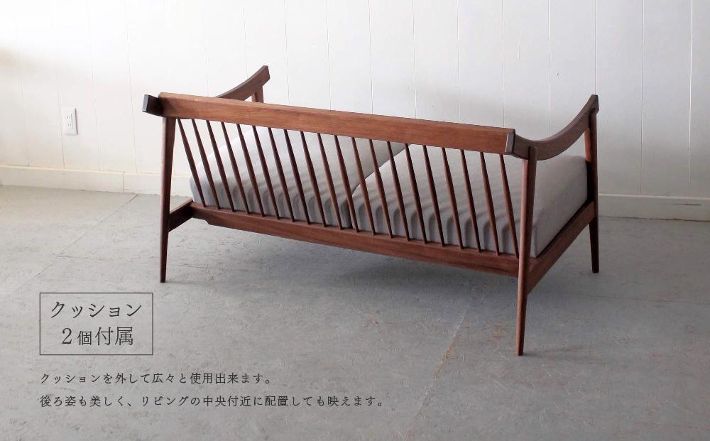 アームソファ ウォールナット 2人掛け 北海道  MOOTH インテリア 手作り 家具職人 椅子 家具 家具 家具 家具 家具 家具