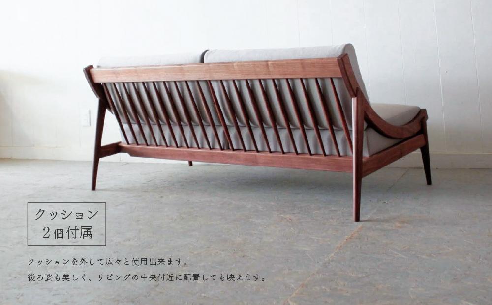 アームレスソファ ウォールナット 3人掛け 北海道  MOOTH インテリア 手作り 家具職人 椅子 家具 家具 家具 家具 家具 家具