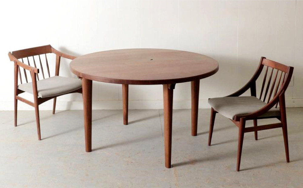 ラウンドテーブル ウォールナット（道産ナラも可能） W1200 北海道  MOOTH インテリア 手作り 家具職人 モダン 家具 家具 家具 家具 家具 家具