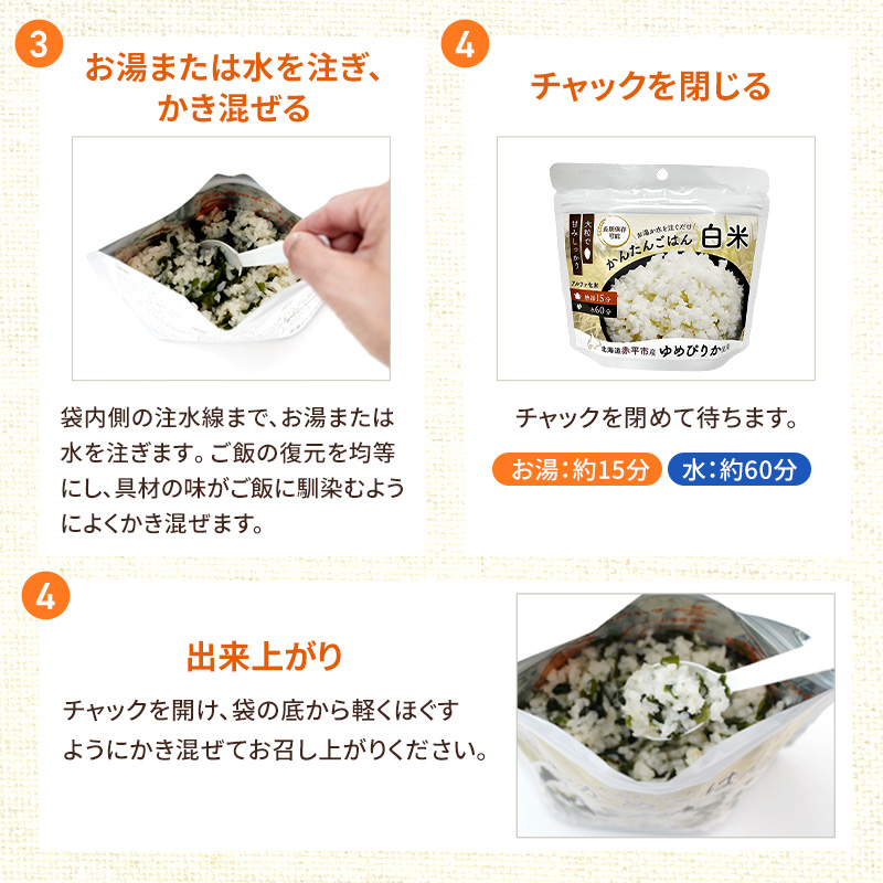 北海道赤平市産ゆめぴりか使用！ 白米 100g 10袋セット 大粒で甘みしっかり アルファ米 保存食 非常食 長期保存 アルファ化米