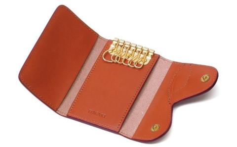 鞍 キーケース キャメル いたがき 《名入れ有》