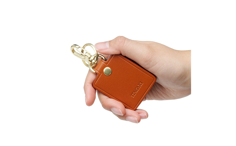 大角キーホルダー キャメル いたがき ＜名入れ無＞