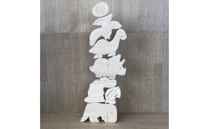 かわいい 恐竜つみき7種セット　 工芸品 インテリア 玩具 おもちゃ