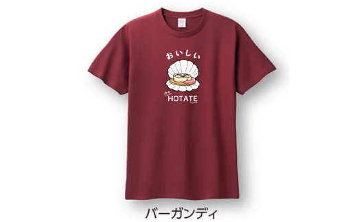 12-244 キモホタテグッズ(Tシャツ Lサイズ バーガンディ・ペーパーホルダー・シール） Lサイズバーガンディ