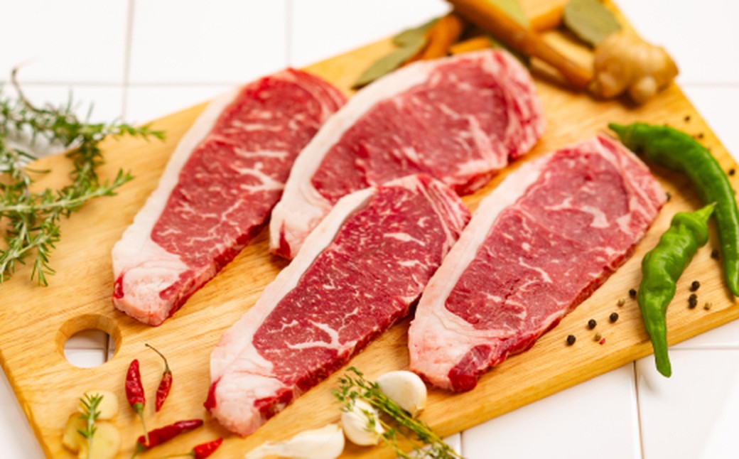 24-135 【ホワイトデー】北海道ハーブ牛ロースステーキ(640g) ホワイトデー発送 4枚(640g)