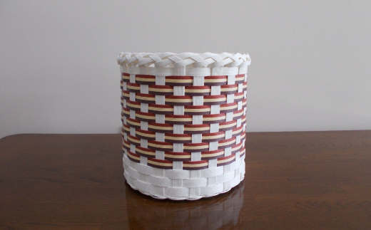 15-184 手作りのカゴ 3点セット(白＆レンガ)