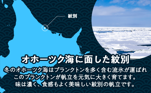 34-34 【年内発送12月15日入金まで】紋別一等～冷凍帆立貝柱1.1kg×1パック