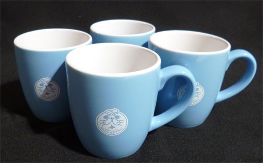 16-44 ゆるキャラ紋太グッズ(マグカップ[ブルー］4個) 通常発送