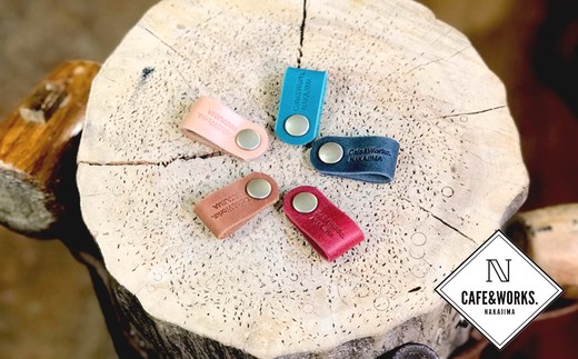 8-11 レザークラフト：本革ケーブルクリップ５色セット