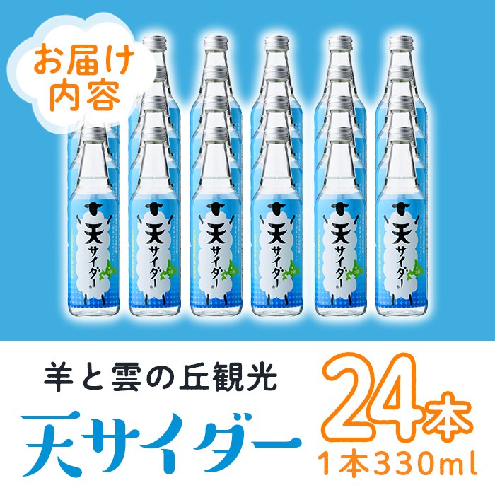 【B7032】 北海道士別市「天サイダー」(330ml×24本) サイダー 炭酸 炭酸飲料 ジュース 飲み物 ドリンク 【羊と雲の丘観光】