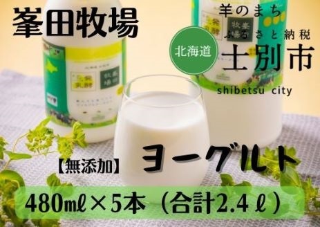 【北海道士別市】峯田牧場のヨーグルト　480ml×5本