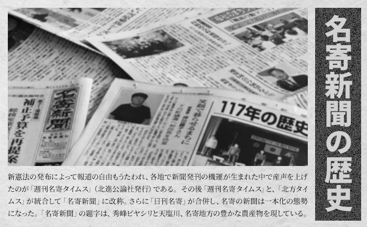 【定期便】地方紙　名寄新聞（6か月間購読） 《毎日発行、発送 ※休刊日をのぞく》---nayoro_nss_3_6t---st-p