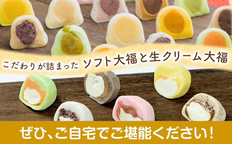 ソフト大福 北海道生クリーム大福 14個入り もち米の里ふうれん特産館《30日以内に出荷予定(土日祝除く)》北海道 名寄市 和菓子 大福 お茶菓子 あんこ もち もち米 食べ比べ 贈り物 プレゼント 送料無料---nayoro_memt_3_1s---