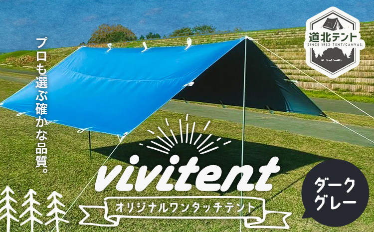 テント Vivitent オーロラ タープ ダークグレー《60日以内に出荷予定(土日祝除く)》北海道 名寄市 キャンプ 防災グッズ 避難 防水 アウトドア 折りたたみ---nayoro_dht_15_1da---