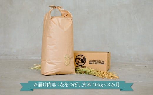 ＜令和7年度産＞玄米で健康促進！『定期便3回』北海道産ななつぼし10kg《令和７年10月頃より発送予定》【3900602】