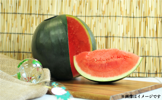 《2026年分受付中》『夏の女神』大玉！種が少なくて甘い黒皮スイカ1玉入（6～8kg）【01061】