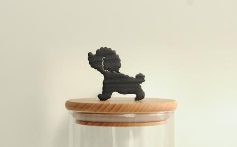 プードルのキャニスターC【テディベアーカット】（オブジェ黒・文字色白）／600ml【17012】