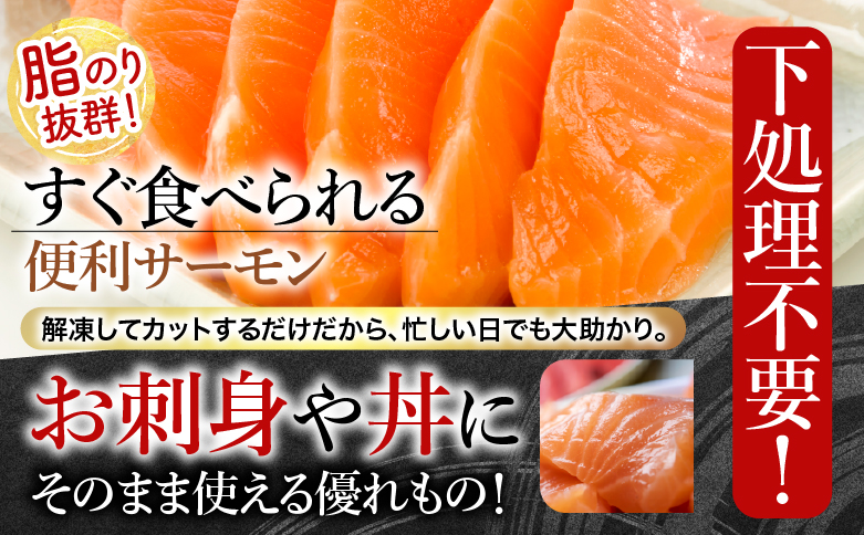 お刺身サーモン600g、スモークサーモン300g A-09053