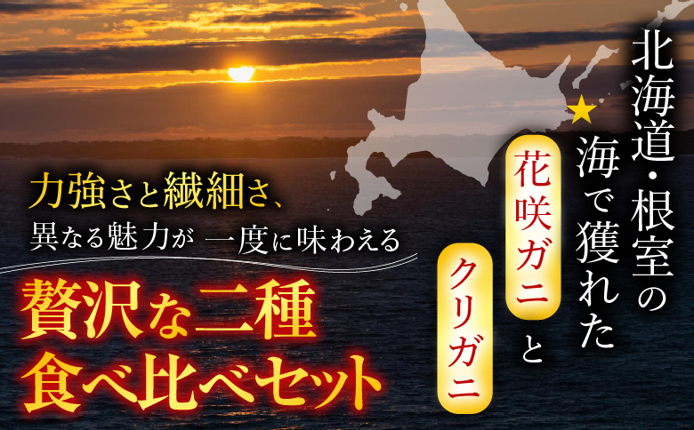 ＜12月21日決済分まで年内配送＞【北海道根室産】花咲ガニとクリガニセット5～6尾(計1.5kg前後) A-57015