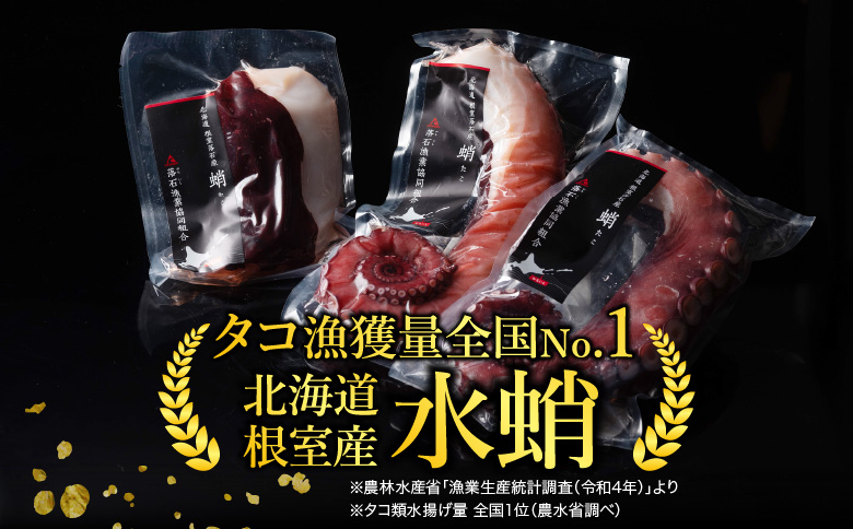 ＜12月14日決済分まで年内配送＞【北海道根室産】水たこ足2本、たこ頭1切 F-20004