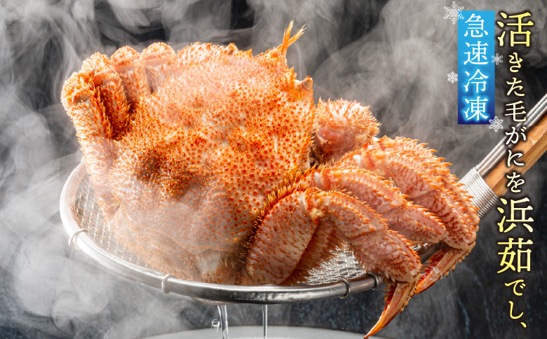 ＜12月21日決済分まで年内配送＞【北海道根室産】毛がに500g前後×4尾 D-21004