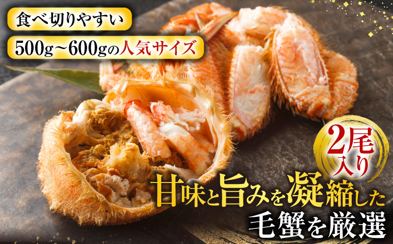 ボイル毛がに500～600g×2尾 F-14030