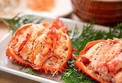 <年内配送可>【北海道根室産】花咲ガニむき身甲羅盛り70g×4P C-45012